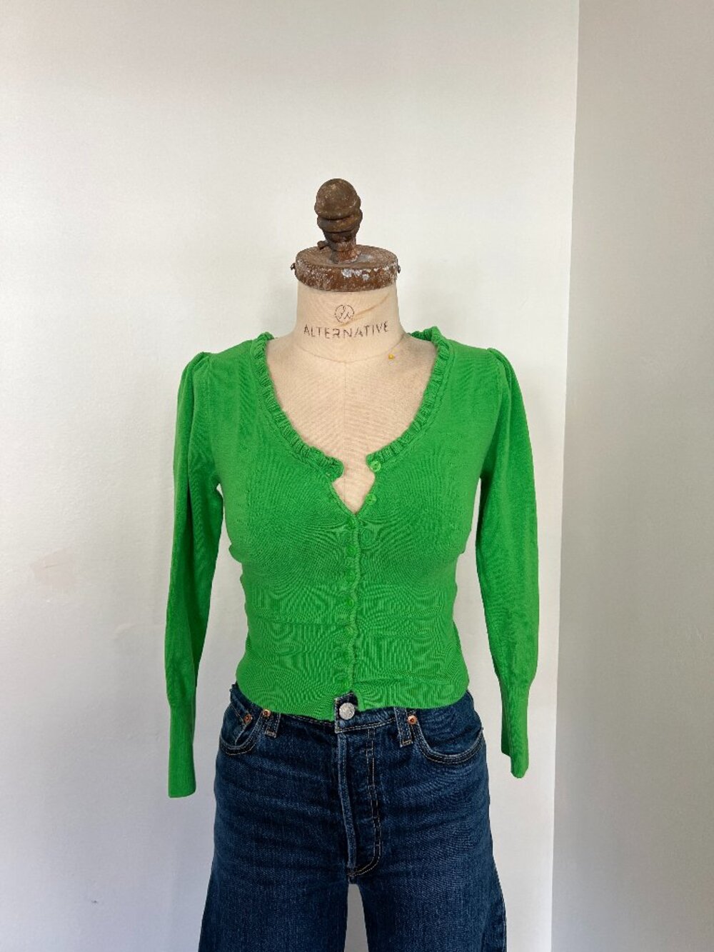 Urban Outfitters | Green Cropped Cardigan
